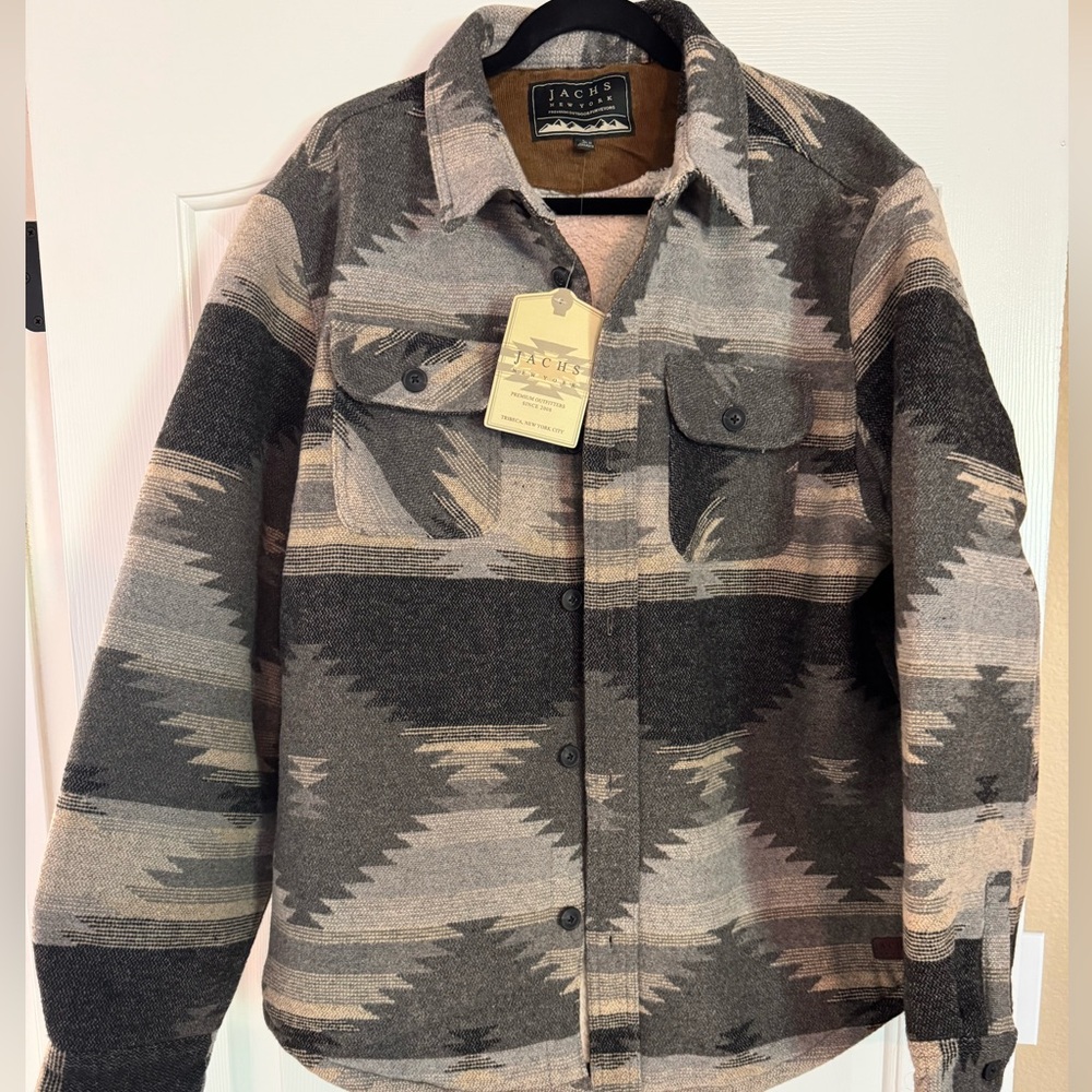 Jachs Geometric Patterned Shirt Jacket